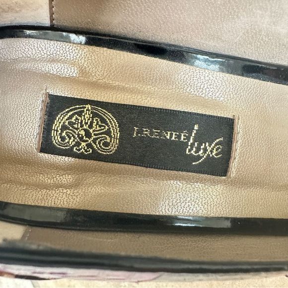 J Renee Luxe Colorful Snakeskin Peep Toe Heels Pumps with Red Bottoms Size 9 - Picture 10 of 10